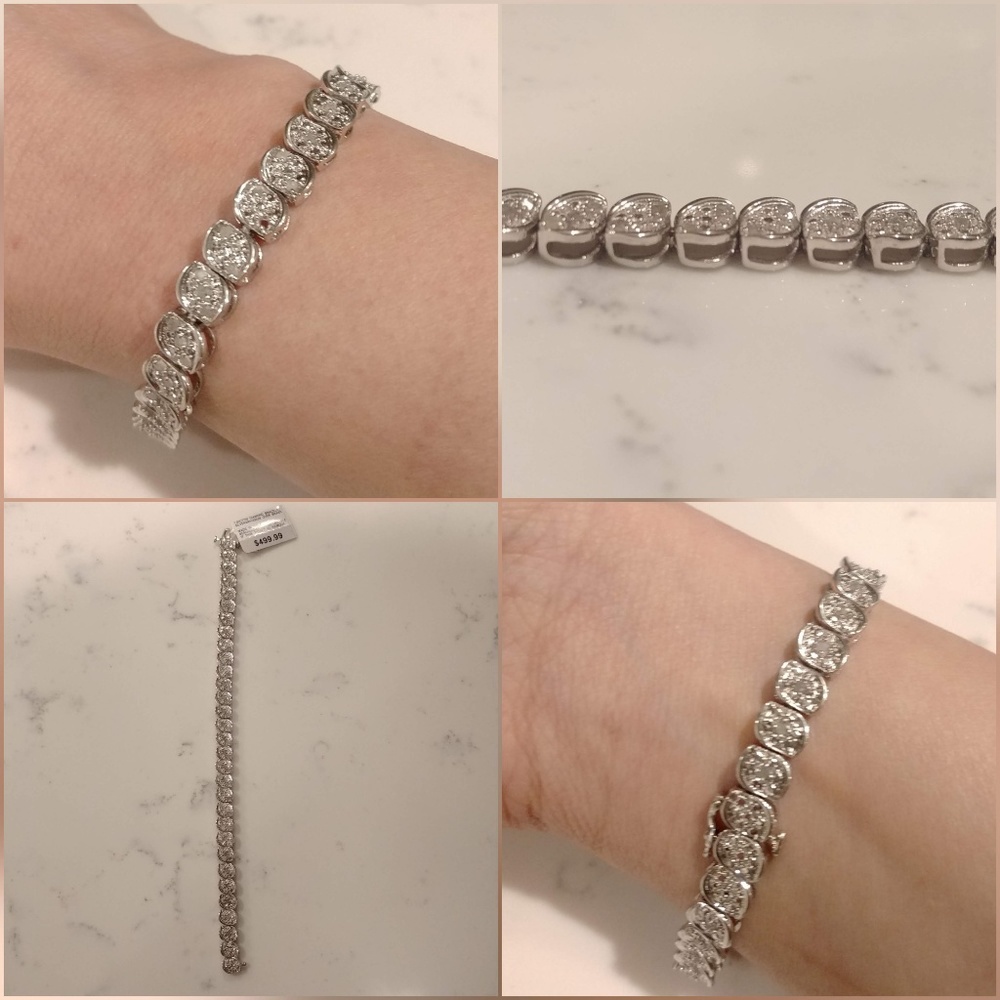 1 CTTW Diamond Dazzling Silver Bracelet